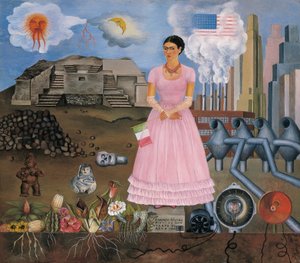 Autorretrato na fronteira entre o México e os Estados Unidos