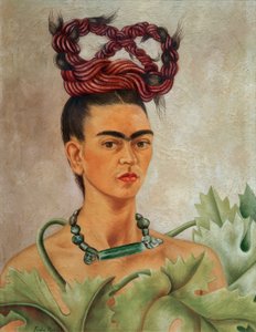 Autorretrato com placa de Frida Kahlo
