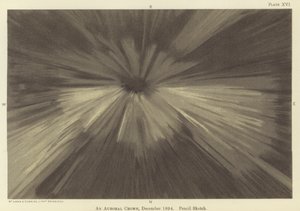 Uma coroa auroral, dezembro de 1894, esboço a lápis (cor litho)