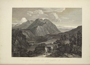 Passagem do Quindiu, na Cordilheira dos Andes, desenhada por Koch, ilustração de 