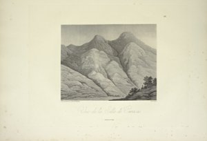 Vista da Silla de Caracas, desenhada por Marchais, gravada por Bouquet, ilustração de 