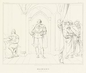 Hamlet, Acto III, Cena 1 (gravura) de Friedrich August Moritz Retzsch