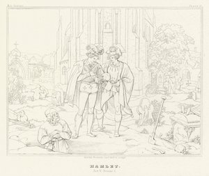 Hamlet, Acto V, Cena 1 (gravura) de Friedrich August Moritz Retzsch