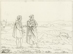 Ilustração para o Fausto de Goethe de Friedrich August Moritz Retzsch