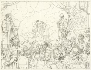 Ilustração para o Fausto de Goethe de Friedrich August Moritz Retzsch