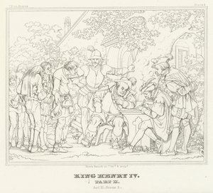 Rei Henrique IV, Parte II, Acto III, Cena 2 (gravura) de Friedrich August Moritz Retzsch