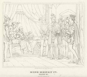 Rei Henrique IV, Parte II, Acto IV, Cena 4 (gravura) de Friedrich August Moritz Retzsch