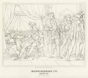 Rei Henrique IV, Parte II, Acto IV, Cena 4 (gravura) de Friedrich August Moritz Retzsch