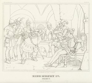 Rei Henrique IV, Parte I, Acto II, Cena 4 (gravura) de Friedrich August Moritz Retzsch