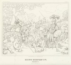 Rei Henrique IV, Parte I, Acto V, Cena 4 (gravura) de Friedrich August Moritz Retzsch