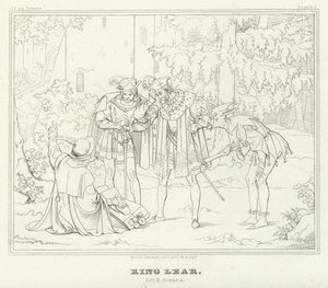 Rei Lear, Acto II, Cena 4 (gravura) de Friedrich August Moritz Retzsch