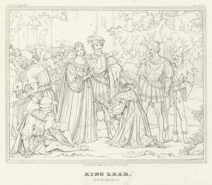 Rei Lear, Acto II, Cena 4 (gravura) de Friedrich August Moritz Retzsch