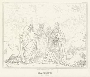 Macbeth, Acto IV, Cena 1 (gravura) de Friedrich August Moritz Retzsch