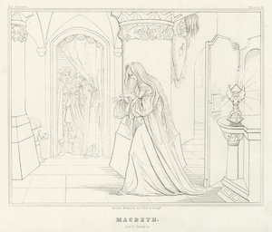 Macbeth, Acto V, Cena 1 (gravura) de Friedrich August Moritz Retzsch