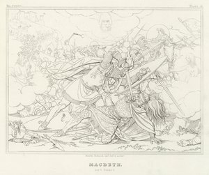 Macbeth, Acto V, Cena 7 (gravura) de Friedrich August Moritz Retzsch
