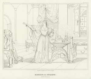 Romeu e Julieta, Acto IV, Cena 3 (gravura) de Friedrich August Moritz Retzsch