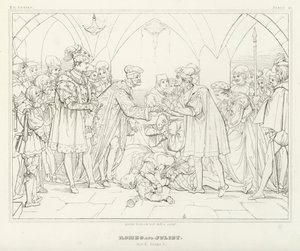 Romeu e Julieta, Acto V, Cena 3 (gravura) de Friedrich August Moritz Retzsch
