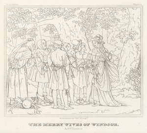As alegres esposas de Windsor, Acto V, Cena 4 (gravura) de Friedrich August Moritz Retzsch