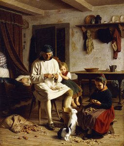 Tarefas em Família, 1859 de Friedrich Edouard Meyerheim