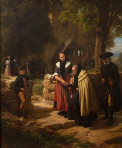 Em frente à igreja. de Friedrich Eduard Meyerheim