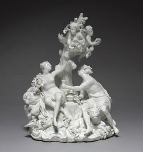 Baco e Vênus, fabricante Tournay Factory, Bélgica, c.1755 de Friedrich Elias I Meyer