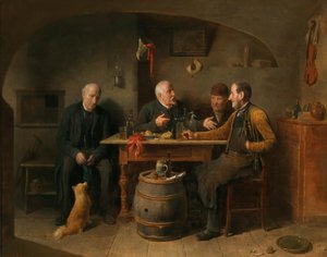 Alemão: Quatro homens numa taberna Uma cena de taberna