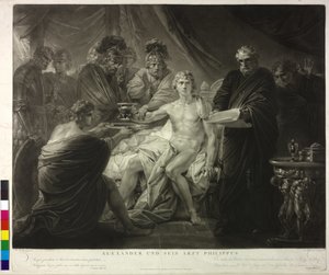 Alexandre o Grande e o seu médico Filipe de Friedrich Heinrich Fuger