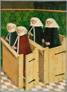 A mulher e as filhas de Jacob Fuchsart (óleo sobre painel) de Friedrich Herlin