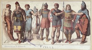 Figurinos de soldados francos, c.1880 de Friedrich Hottenroth