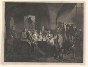 Empresa de homens que bebem numa adega de Friedrich Jentzen
