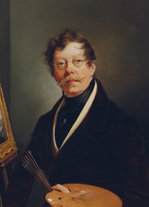 Auto-retrato no cavalete de Friedrich Johann Gottlieb Lieder