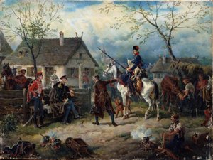 Cena da guerra russo-francesa em 1812