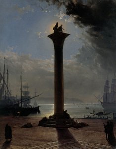 Luar sobre a Piazzetta, c.1837 (óleo sobre tela) de Friedrich Nerly