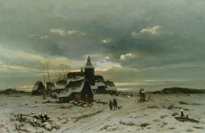 Uma aldeia na neve de Friedrich Nicolai Joseph Heydendahl