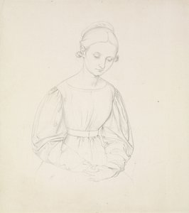 Retrato da esposa do artista, Nina, c. 1830 (grafite no papel) de Friedrich Overbeck