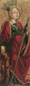St. Catherine (dentro) e St. Stephen? (fora) de Friedrich Pacher (Umkreis)
