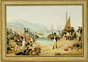 Napoleão I desembarca perto de Antibes, França ... (aguarela)