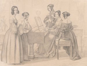 Musicale no Prellers, 1838. de Friedrich Preller
