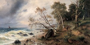 Costa do Báltico na ilha de Vilm de Friedrich Preller the Younger