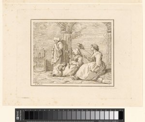 mulheres girando Cenas da vida cotidiana na Itália (título da série) Figura prese dal vero (título da série no objeto) de Friedrich Rehberg