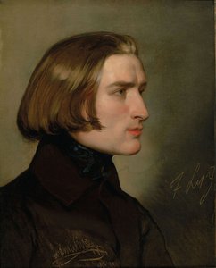 Retrato do Compositor Franz Liszt 1811-1886, 1838.