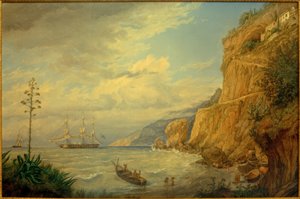 F.Thöming, mosteiro capuchinho perto de Amalfi de Friedrich Thöming