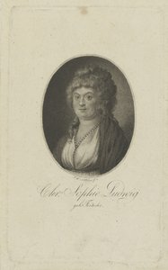 Retrato do autor Christiane Sophie Ludwig, née Fritsche 1764-1815, c. 1810 de Friedrich Wilhelm Nettling