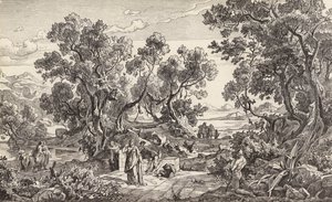 Nausícaa e Odisseu (gravura) de Friedrich the Elder Preller