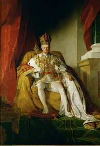 O Imperador Francisco I com as vestes de coroação do Império Austríaco ... de Friedrich von Amerling