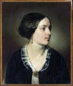 Retrato da Condessa Katarzyna Potocka (1825-1907), nee Branicka - Friedrich Ritter von Amerling (1803-1887). Óleo sobre tela de Friedrich von Amerling