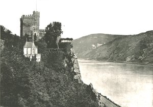 Castelo de Rheinstein no rio Reno, Alemanha, 1895.