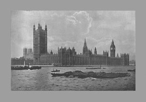 As Casas do Parlamento, Londres, c1900