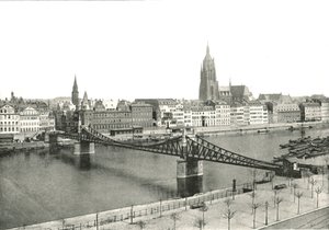 Vista de Sachsenhausen, Frankfurt, Alemanha, 1895.