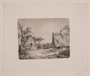 Paisagem com duas casas de fazenda de Frits Grove